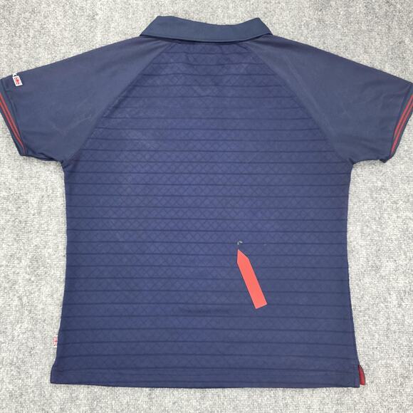 Reebok Classic Polo Shirt Womens Medium Navy Blue Raglan Performance Athletic - Picture 16 of 16
